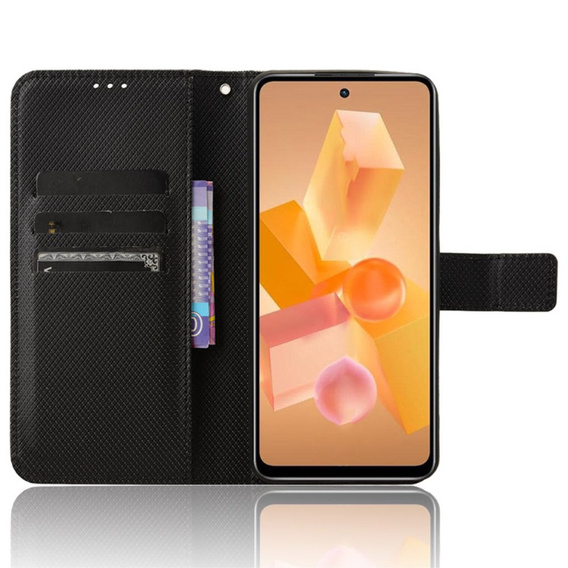Θήκη με πτερύγιο για Infinix Hot 40i, Wallet Smart Magnet, μαύρη