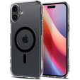 Θήκη MagSafe Spigen για iPhone 16, Ultra Hybrid, διαφανής / μαύρη + Μετριασμένο γυαλί 9H