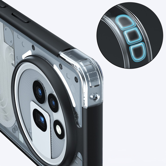 Θήκη για Nothing Phone 3A Pro, Fusion Hybrid, διαφανής / μαύρη