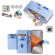Θήκη με πτερύγιο για Xiaomi Redmi Note 13 Pro+, Wallet Zipper Pocket, μπλε