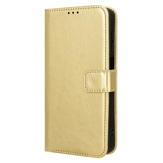 Θήκη με πτερύγιο για Samsung Galaxy M35, Crazy Horse Wallet, χρυσή