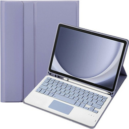 Θήκη + πληκτρολόγιο Samsung Galaxy Tab A9+, Leather Pen Slot TouchPad, μωβ