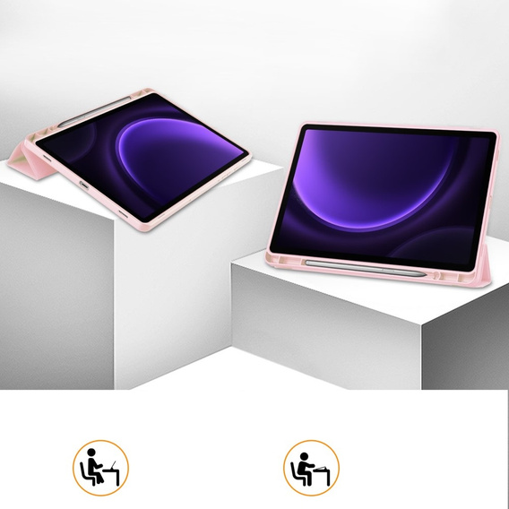 Θήκη για Samsung Galaxy Tab S10 Lite / S10 FE / S9 FE, Smartcase με χώρο για γραφίδα, ροζ