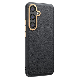 Δερμάτινη θήκη για Samsung Galaxy S25, leather hybrid, μαύρη