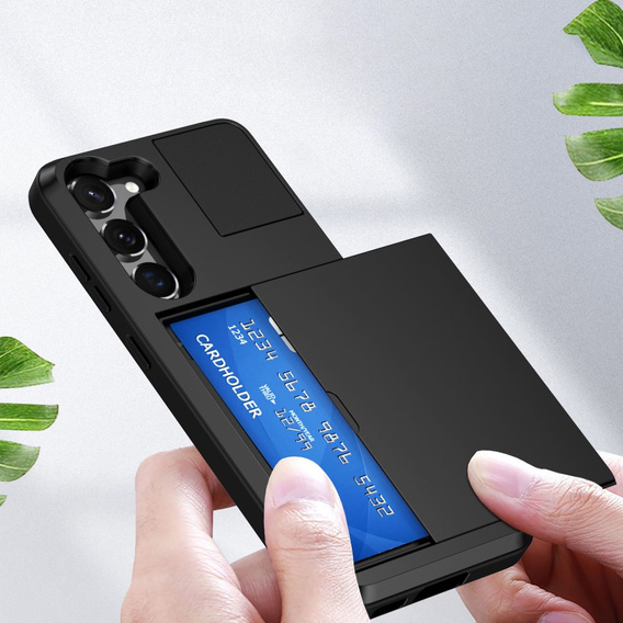 Θήκη για Samsung Galaxy S23, Sliding Card Holder, μαύρη