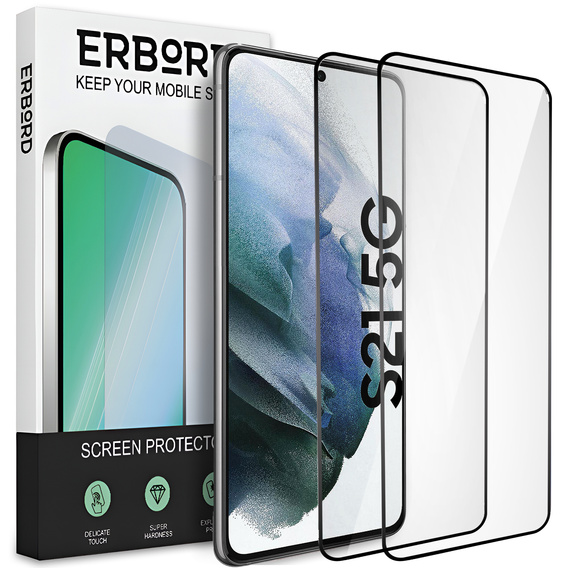 2x Κεραμικό υβριδικό γυαλί ERBORD για Samsung Galaxy S21