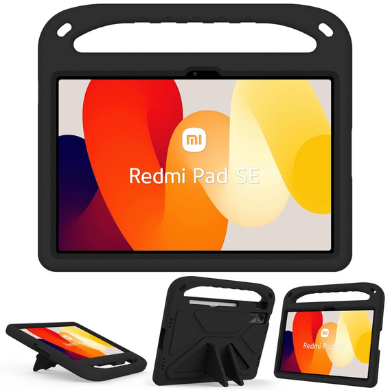 Παιδική θήκη για Xiaomi Redmi Pad SE 11", παιδική θήκη με λαβή, Μαύρο