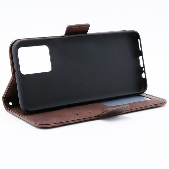 Θήκη με πτερύγιο για Motorola Moto G54 5G, Card Slot, καφέ