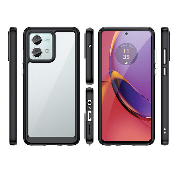 Θήκη για Motorola Moto G84 5G, Fusion Hybrid, διαφανής / μαύρη