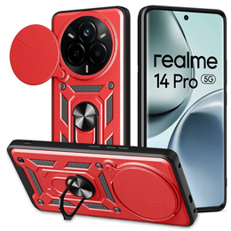 Θήκη για Realme 14 Pro 5G, CamShield Slide, κόκκινη
