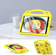 Παιδική θήκη για iPad 10.2" 2021/2020/2019 (9/8/7 gen.) / Air 10.5" 2019 (3 gen.), Cute Patterns, με βάση, κίτρινη
