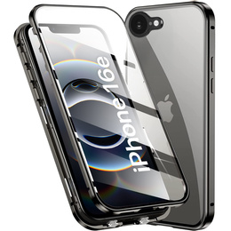 θήκη για το iPhone 16E, Magnetic Dual Glass, μαύρη