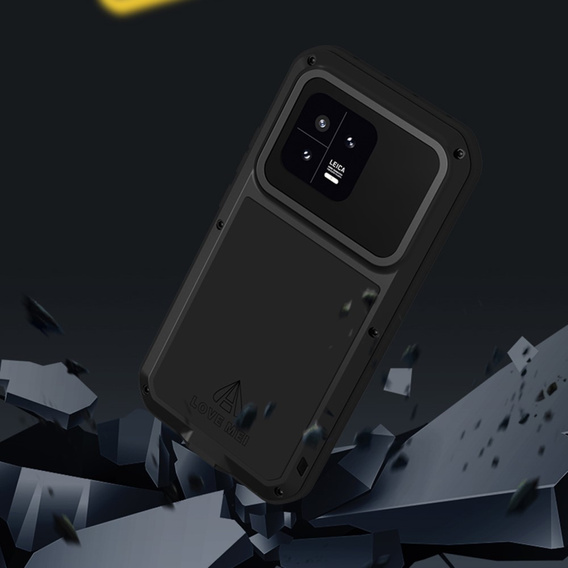 Love Mei Θήκη για Xiaomi 13, armored with glass, μαύρη