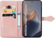 Θήκη με πτερύγιο για Motorola Edge 60 / 60 Fusion, Mandala, ροζ