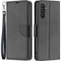 Θήκη με πτερύγιο για Samsung Galaxy A34 5G, Wallet Litchi Magnet, μαύρη