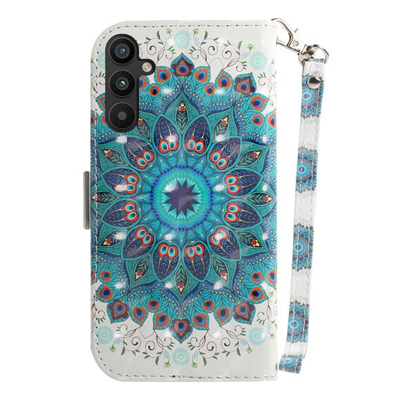 Θήκη με πτερύγιο για Samsung Galaxy A54 5G, Wallet mandala, λευκή