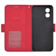 Θήκη με πτερύγιο για Oppo A38 4G / Oppo A18 4G, Card Slot, κόκκινη