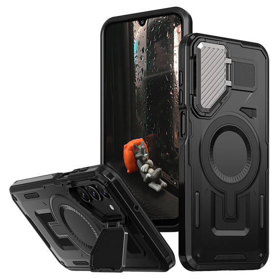 Θήκη για Samsung Galaxy A16, Military MagSafe with camera protection, μαύρη
