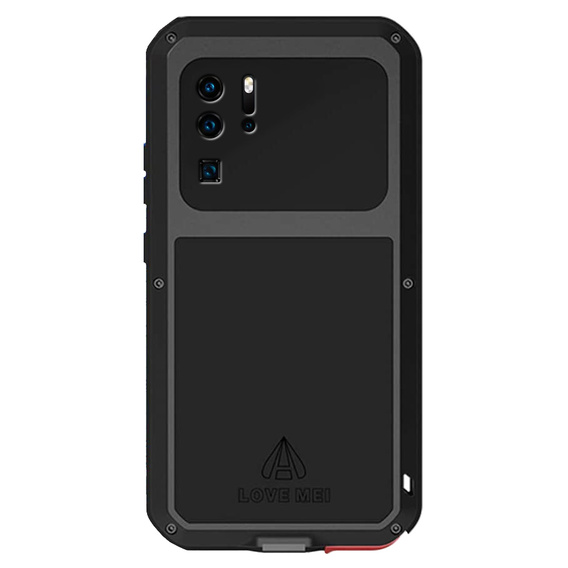 Love Mei Θήκη για Huawei P30 Pro, armored with glass, μαύρη