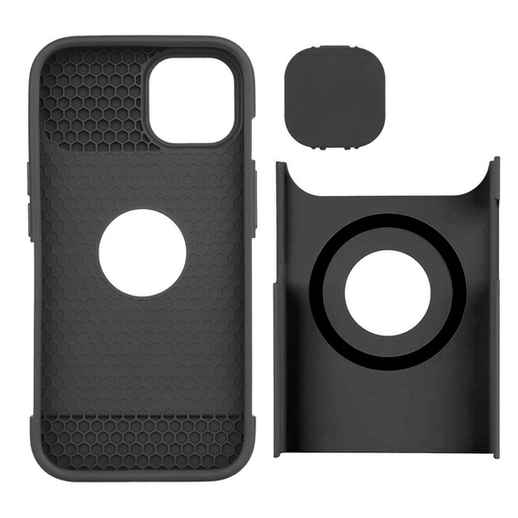 Θήκη ERBORD MagSafe Cam Slider, μαύρη + γυαλί για την οθόνη για iPhone 13 / iPhone 14