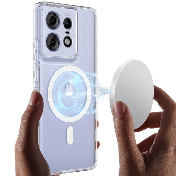 Θήκη για Motorola Edge 50 Pro, Fusion Hybrid, για MagSafe, διαφανής