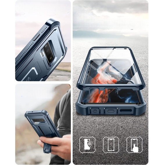 Θωρακισμένη θήκη για Samsung Galaxy S10, Dexnor Full Body, μπλε