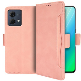 Θήκη με πτερύγιο για Motorola Moto G84 5G, Card Slot, ροζ