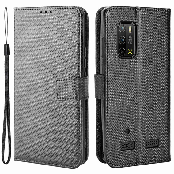 Θήκη με πτερύγιο για Ulefone Armor X10 / X10 Pro, Wallet Smart Magnet Case, μαύρη