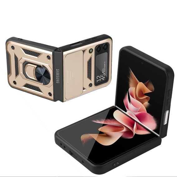 Θήκη για Samsung Galaxy Z Flip3 5G, CamShield Slide, χρυσός