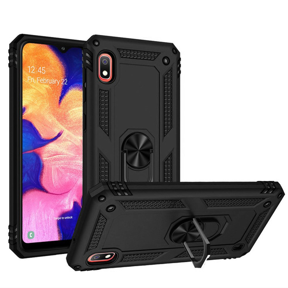 θωρακισμένη θήκη για Samsung Galaxy A10, Nox Case Ring, μαύρη