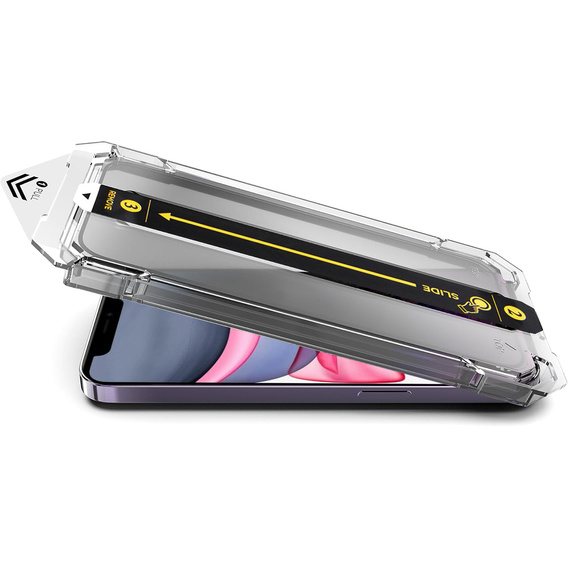 2x Μετριασμένο γυαλί για iPhone 11 / XR, ERBORD Easy App Full Screen Protector