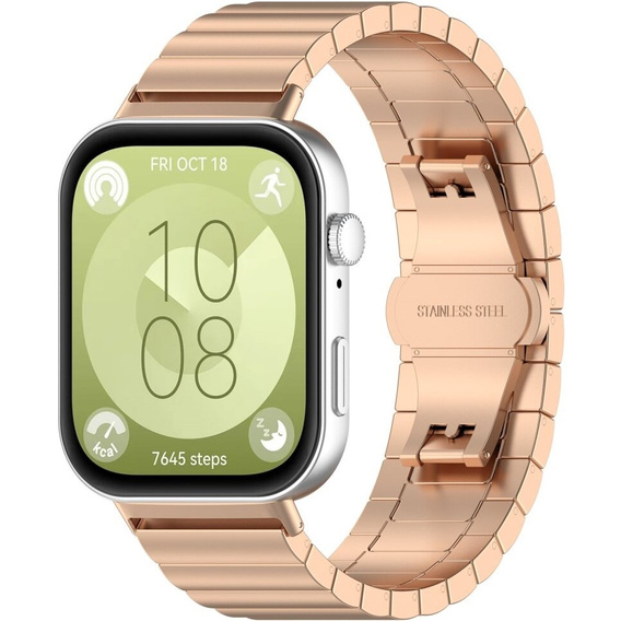 Ατσάλινο βραχιόλι για Huawei Watch Fit 4 / 4 Pro / 3, Ροζ