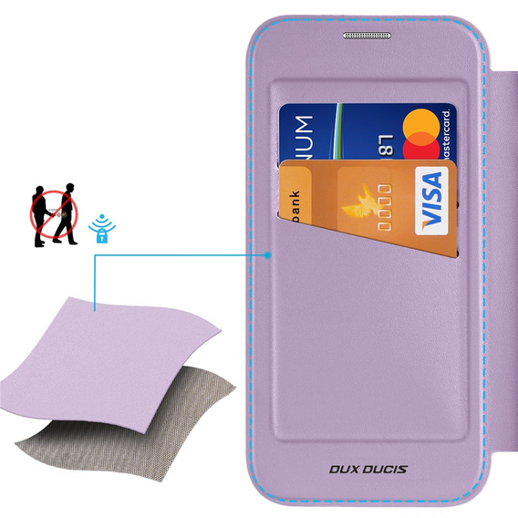 Θήκη Dux Ducis για iPhone 17 Pro Max, Skin X Pro, με πτερύγιο, για MagSafe, μοβ