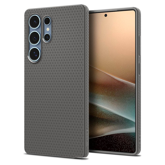 θήκη Spigen για Samsung Galaxy S25 Ultra, Liquid Air, γκρι + μετριασμένο γυαλί 9H