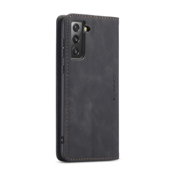 θήκη CASEME για Samsung Galaxy S21 FE, Leather Wallet Case, μαύρη