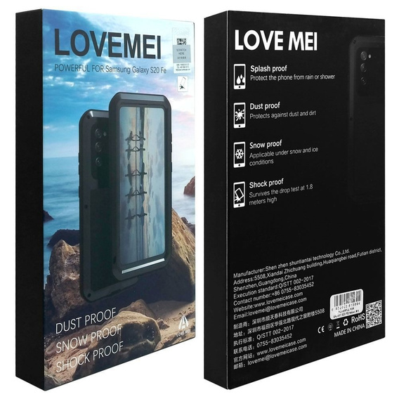 Love Mei Θήκη για Samsung Galaxy S20 FE 4G/5G, armored with glass, κόκκινη