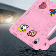 Παιδική θήκη για iPad mini 8.3" 2021 (6 gen.) / iPad mini 8.3" 2024 (7 gen.), Cute Patterns, με βάση, ροζ