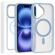 Θήκη για iPhone 16, για MagSafe, ERBORD Μatt Case, διαφανής / μπλε + Γυαλί οθόνης