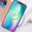 Θήκη με πτερύγιο για iPhone 15, RFID Wallet MagSafe CamShield, ροζ