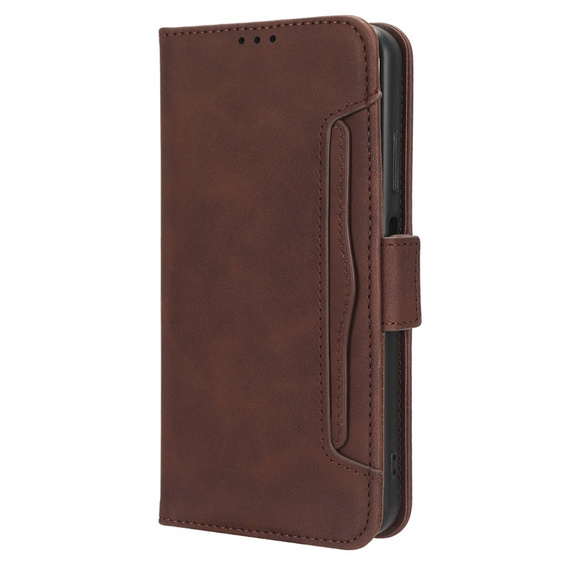 Θήκη με πτερύγιο για Honor Magic 6 Pro 5G, Card Slot, καφέ