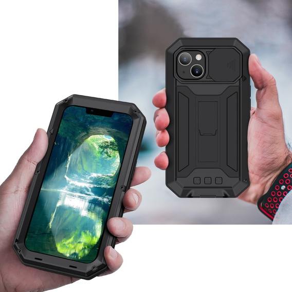 Θήκη για iPhone 13 Mini, R-JUST CamShield Slide, θωρακισμένη, μαύρη