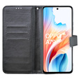 Θήκη με πτερύγιο για Oppo A79 5G, Crazy Horse Wallet, μαύρη