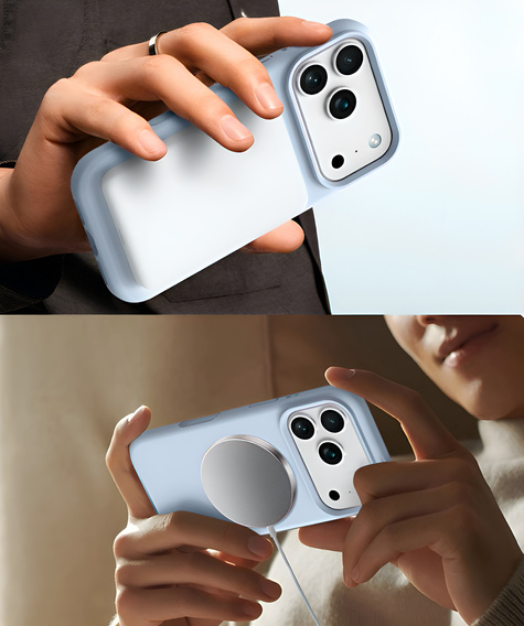 Θήκη σιλικόνης για iPhone 17 Pro, για MagSafe, αντικραδασμική, μπλε