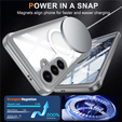 Θήκη για Samsung Galaxy S25 FE, Shockproof, με γυαλί, για MagSafe, γκρι