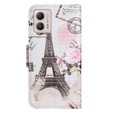 Θήκη με πτερύγιο για Motorola Moto G73 5G, Wallet, Eiffel Tower, λευκή