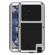 Love Mei Θήκη για Samsung Galaxy S25 Ultra, armored with glass, γκρι