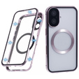 Μαγνητική θήκη MagSafe Dual Glass για iPhone 16, ροζ rose gold