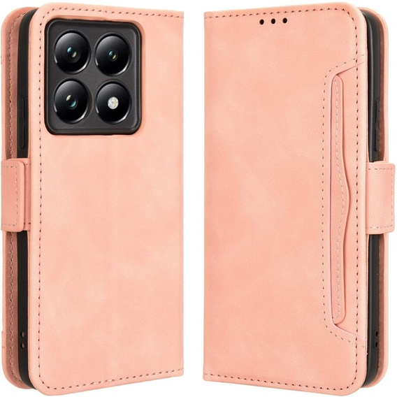 Θήκη με πτερύγιο για Xiaomi 14T, Card Slot, ροζ