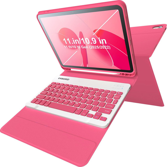 Θήκη + πληκτρολόγιο iPad 10.9 2022 10 Gen, Pen Slot, ροζ rose gold