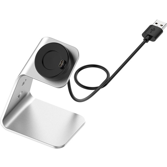 Σταθμός σύνδεσης USB αλουμινίου για Garmin Fenix 7/7S/7X/6/6X/6S, ασημί